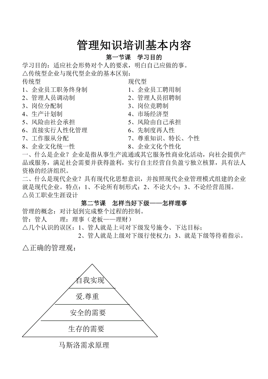 管理知识培训基本内容_第1页