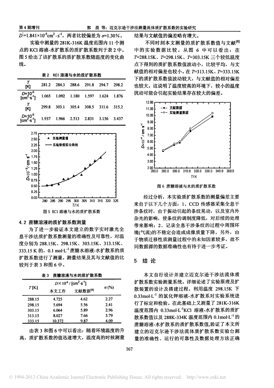 迈克尔逊干涉法测量流体质扩散系数的实验研究_第4页