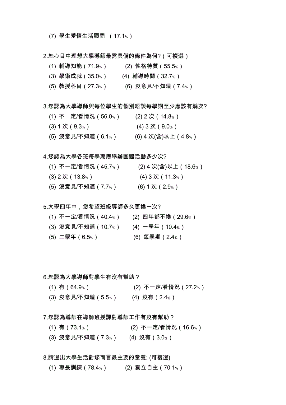 九十学年度世新大学生活问卷调查结果_第3页