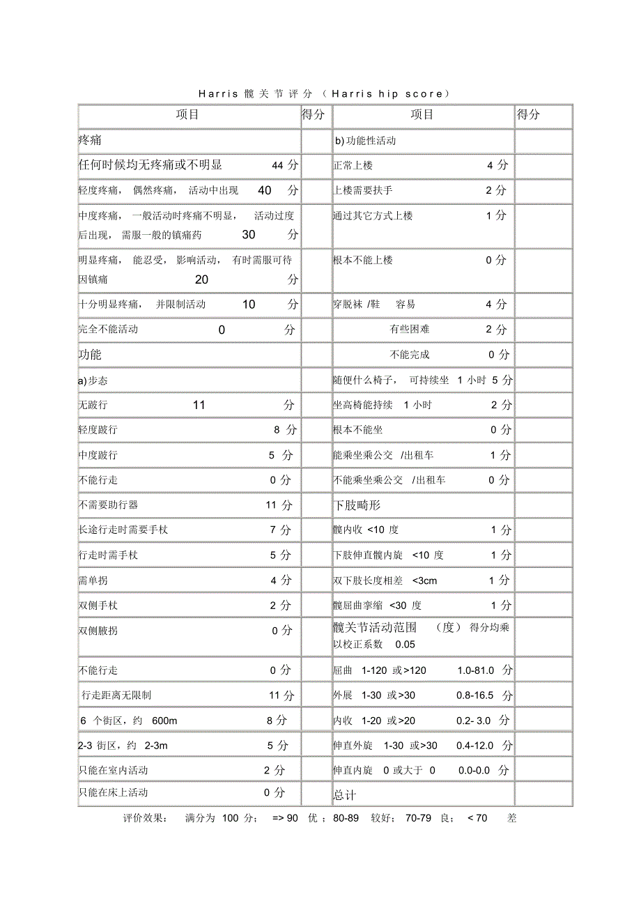 Harris髋关节评分_第3页