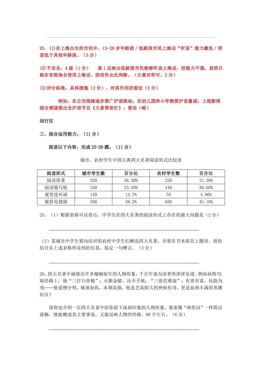 2014年各区二模综合性学习汇总_第5页