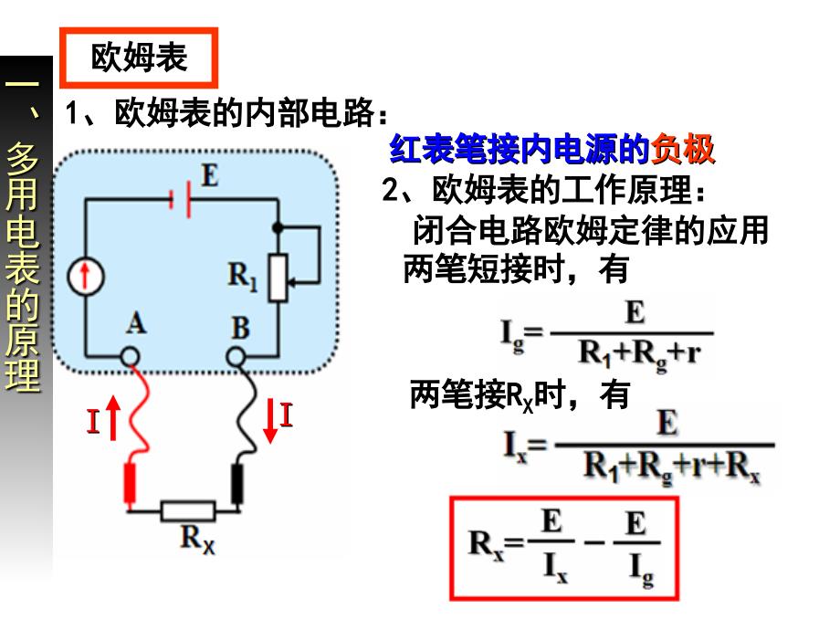 人教版物理选修3-1 2.8 多用电表的原理及使用 课件 (共29张PPT)_第4页