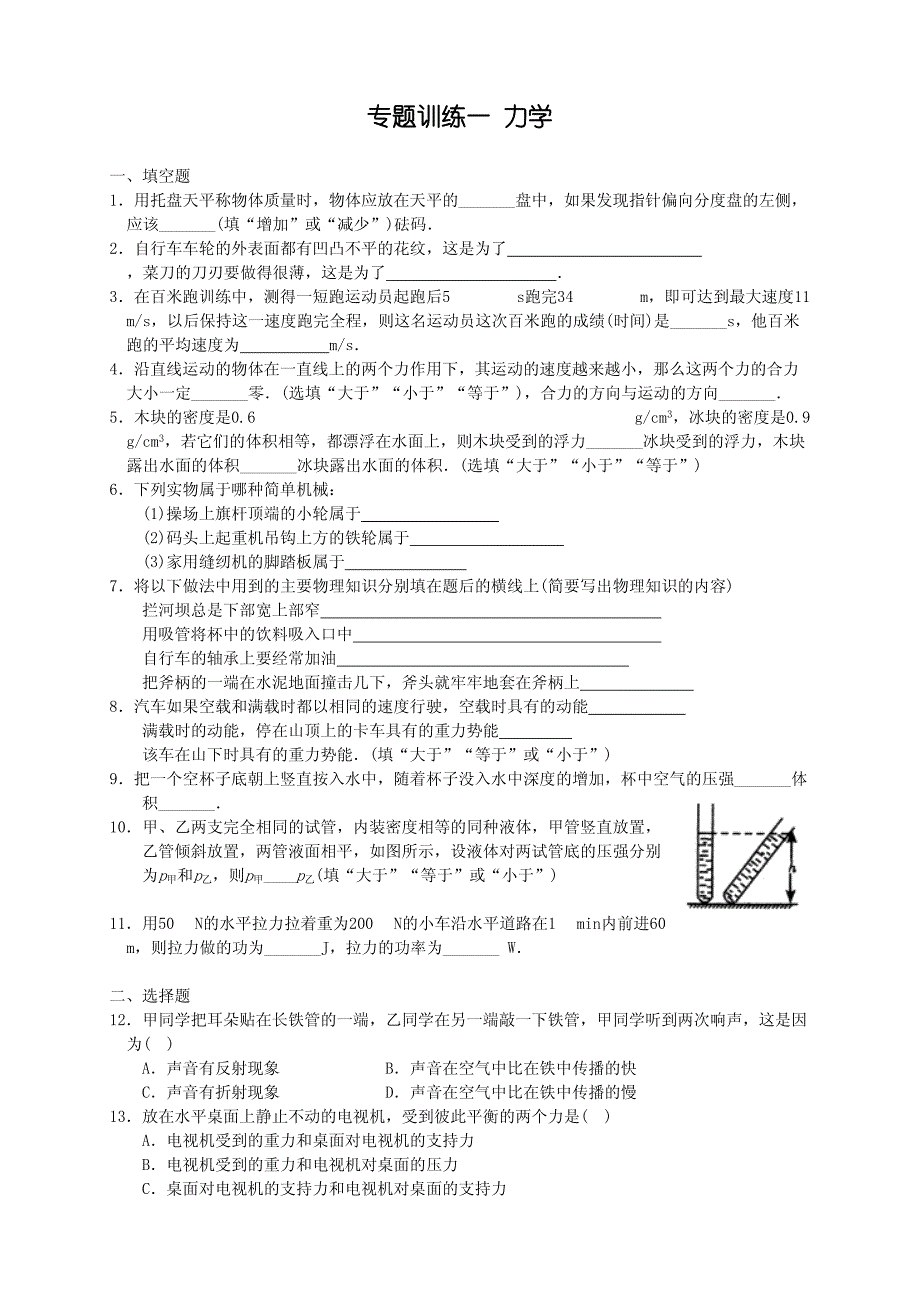 中考物理专题训练_第2页