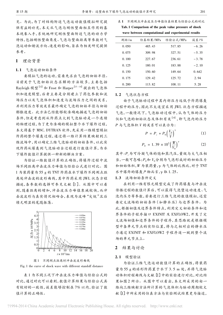 近壁面水下爆炸气泡运动的数值计算研究李健_第2页