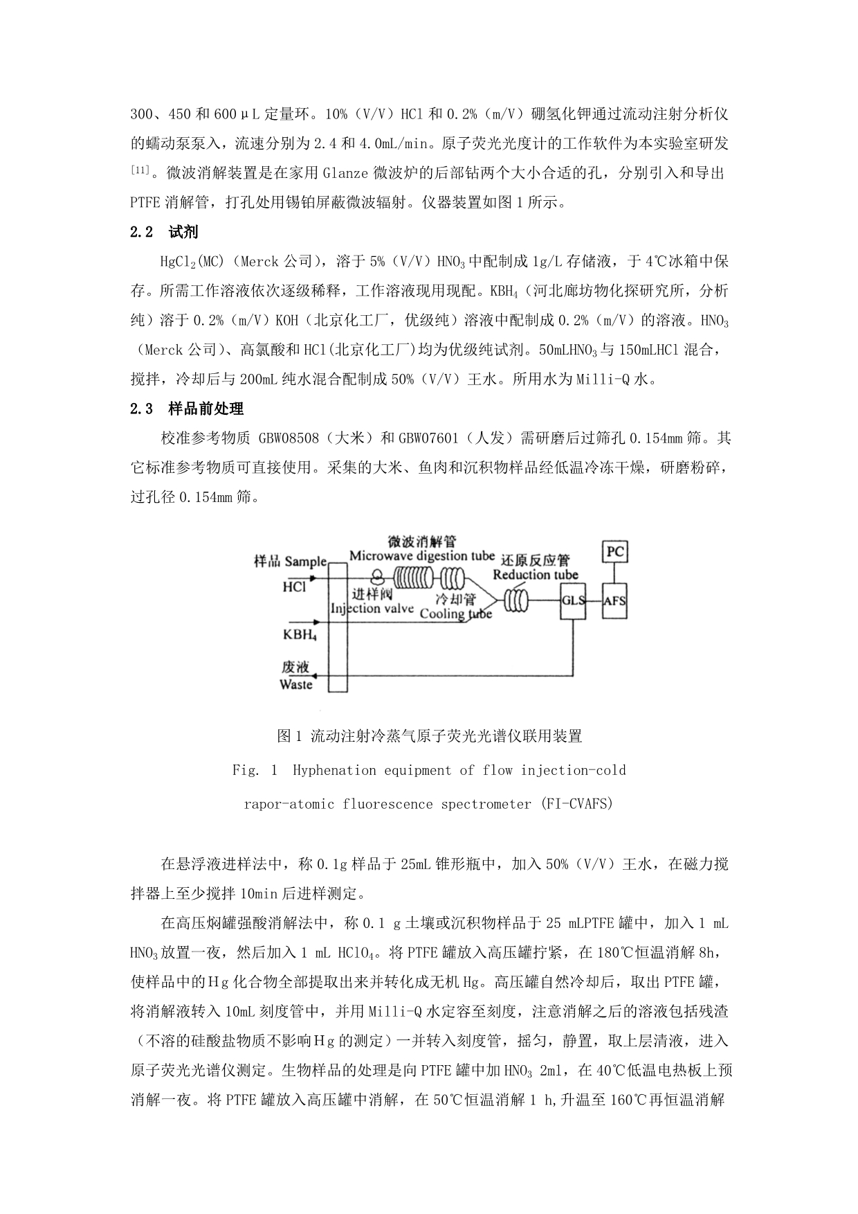 悬浮液进样流动注射在线微波消解-冷蒸气原子荧光光谱法_第2页