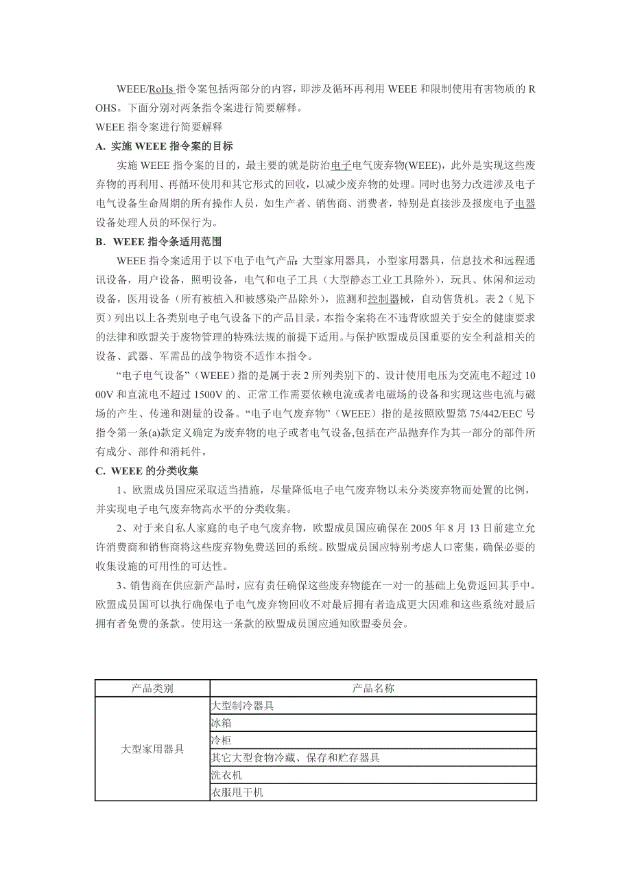 关于WEEERoHs指令案包括两部分的内容即涉及循环再利用WEEE和限制使用_第1页