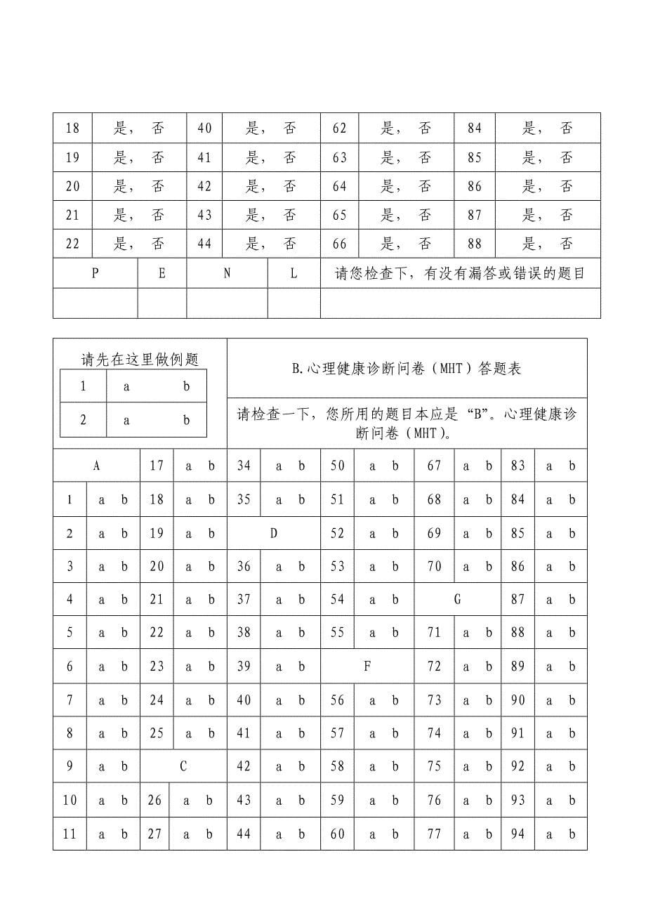 黑林小学学生心理健康情况调查表2_第5页