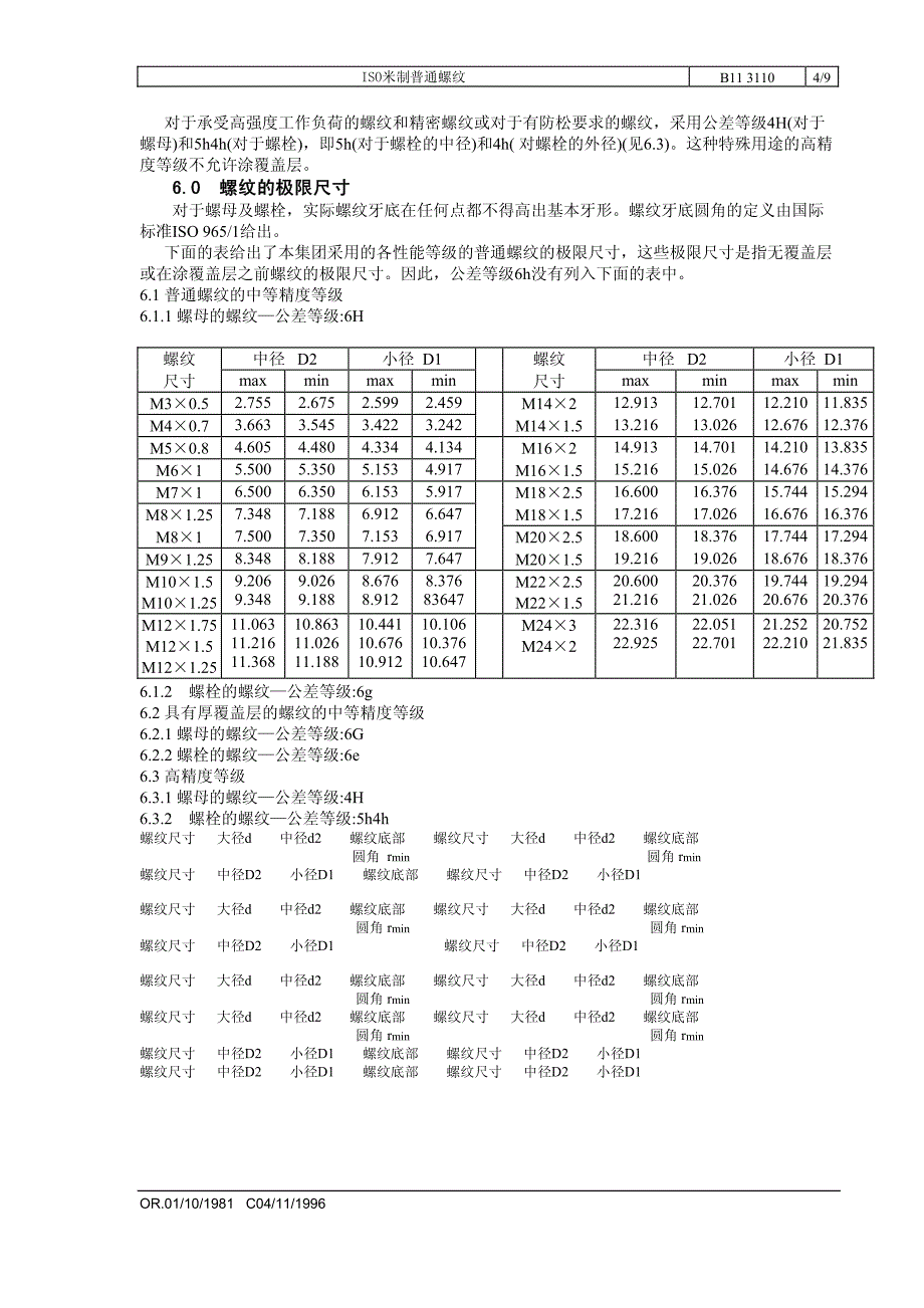 B11 3110 米制普通螺纹_第4页