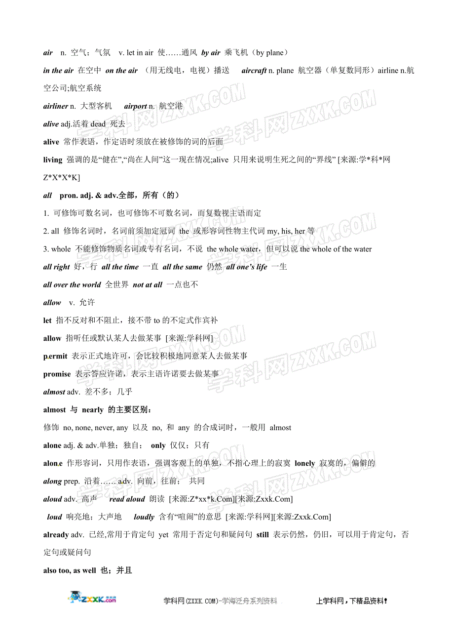 2011高考英语词汇总复习A字母开头_第3页