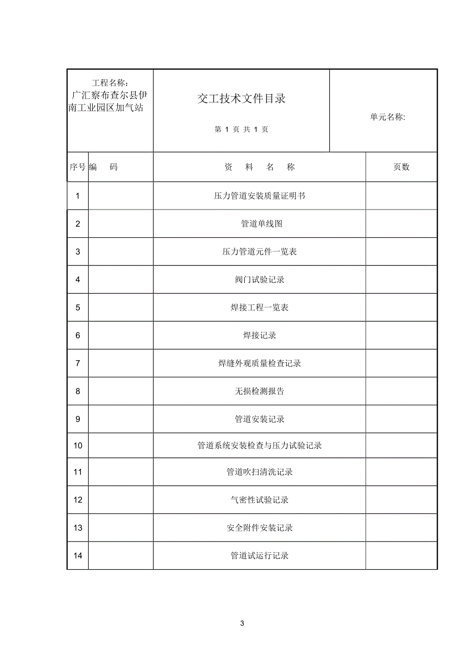 工业管道管线安装交工资料_第3页