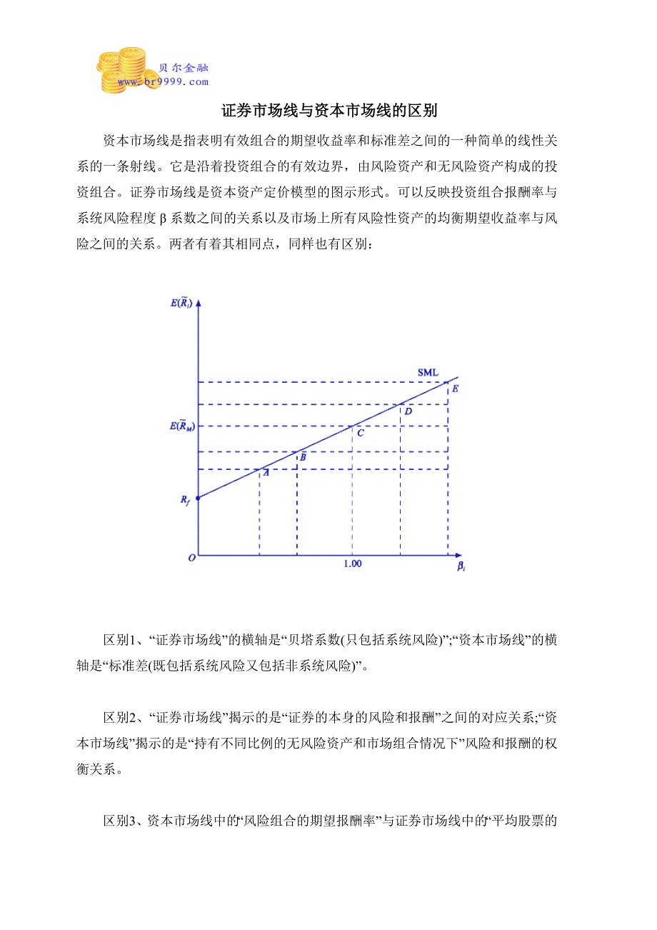 证券市场线与资本市场线的区别_第1页