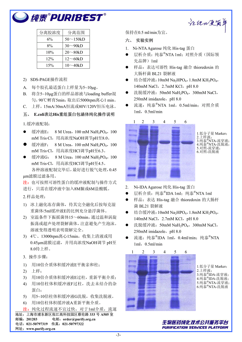 纯泰镍离子金属螯合亲和层析介质(Ni-NTA)使用说明书(完全版)[1]_第3页