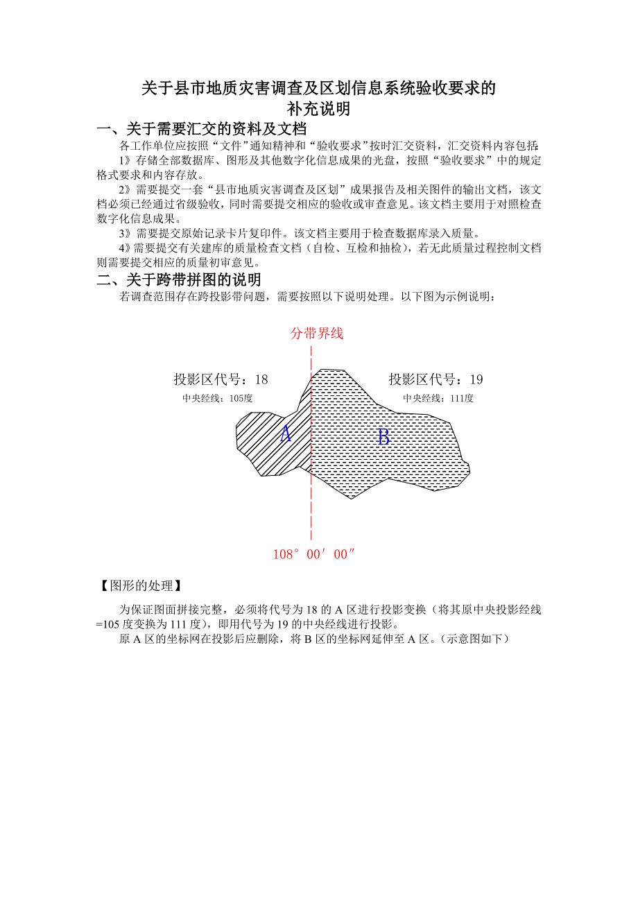 关于县市地质灾害调查及区划信息系统验收要求的补充说明_第1页