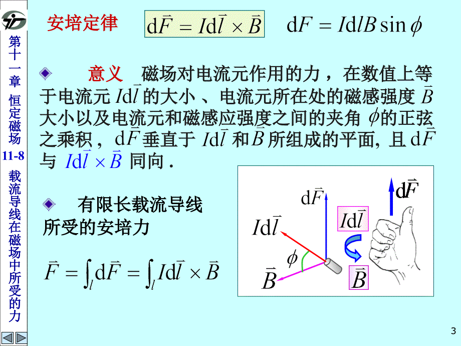 11-8 载流导线在磁场中所受的力_第3页