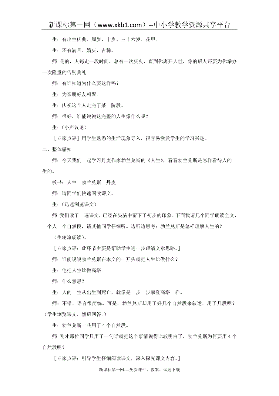 勃兰兑斯人生教案和课堂实录_第4页