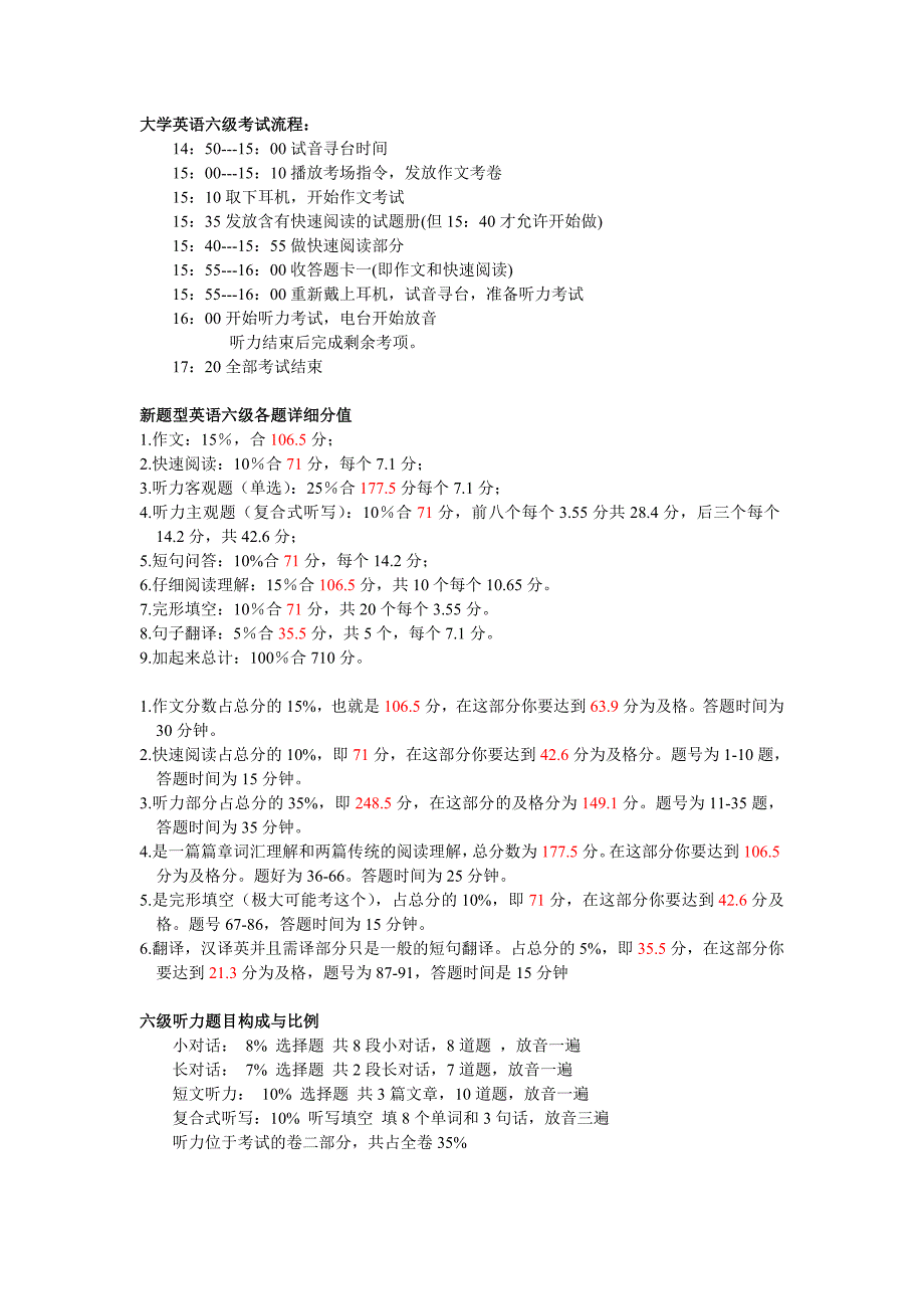 大学英语六级考试流程及详细分数分布(非常详细)_第1页