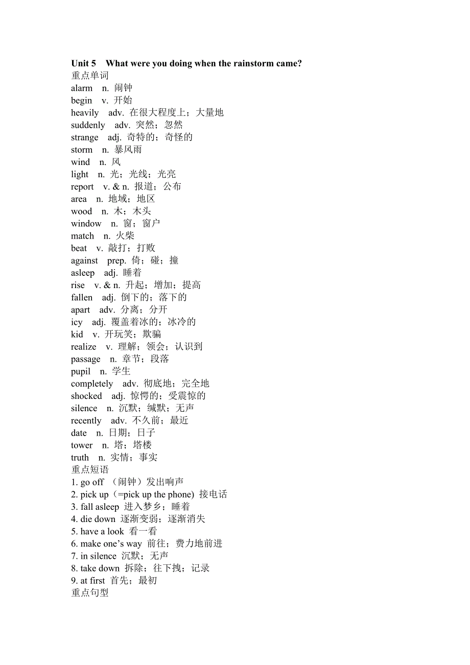 人教版八年级英语单词unit5_第1页