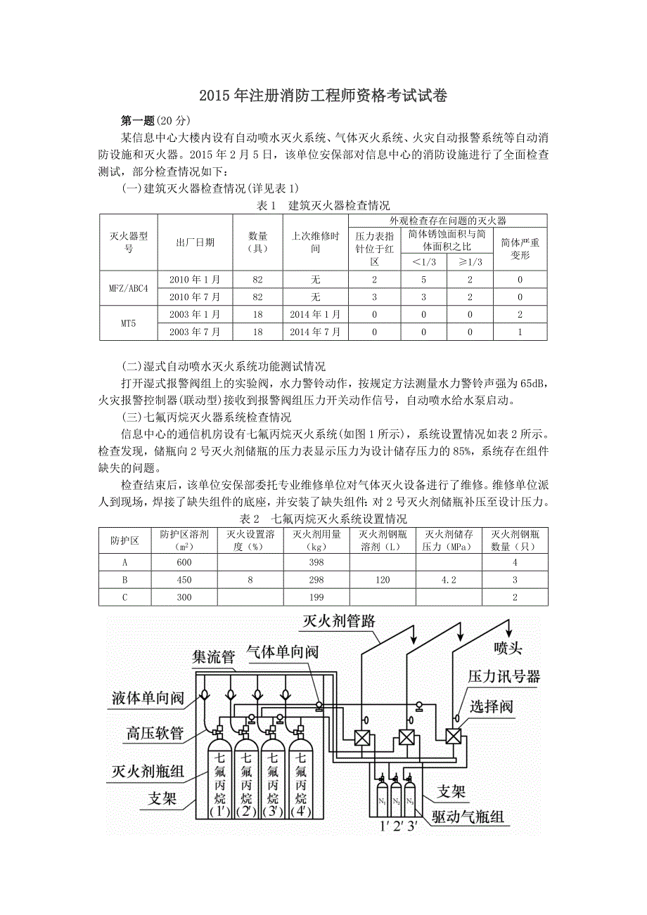 消防安全案例分析(2015年真题)_第1页