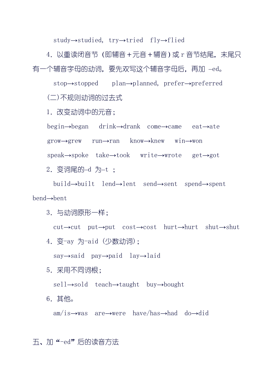 小学六年级英语毕业复习资料【一般过去时的用法】_第2页