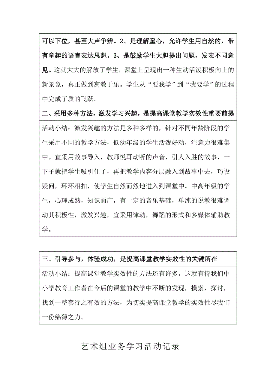 2014年春季学期桂雅路小学艺术组教研活动员学习笔记_第4页