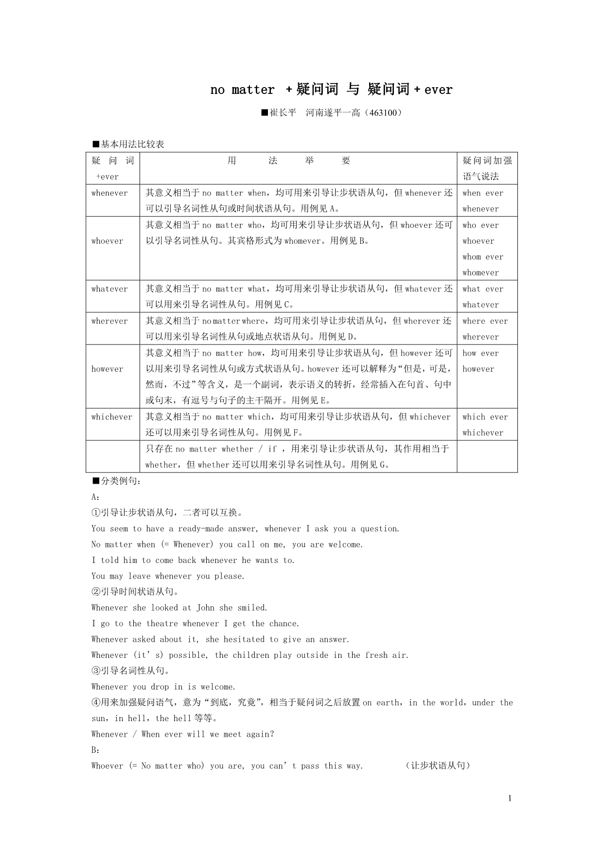 nomatter疑问词与疑问词ever_第1页