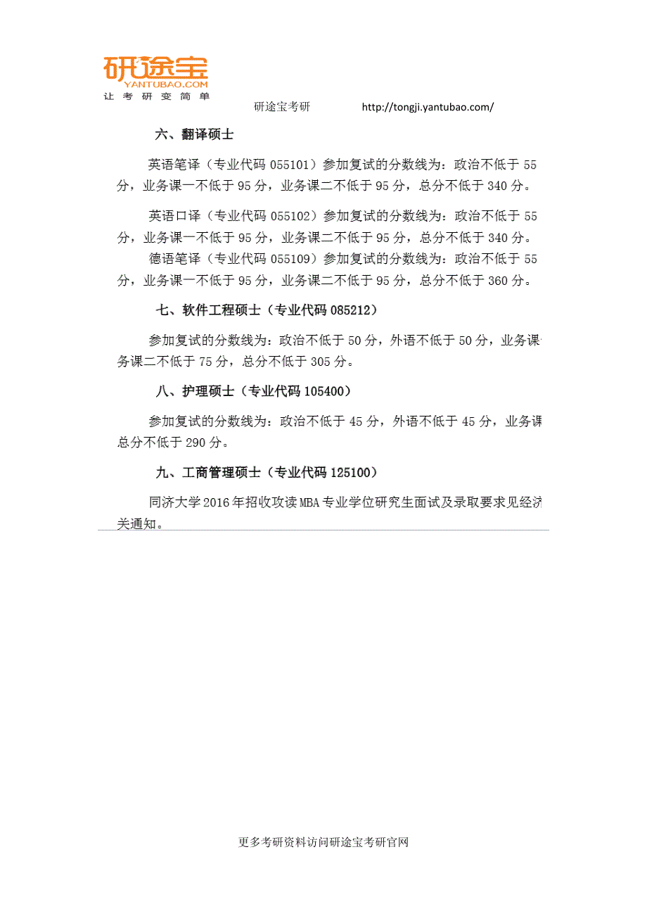 近几同济大学考研复试分数线研途宝_第3页