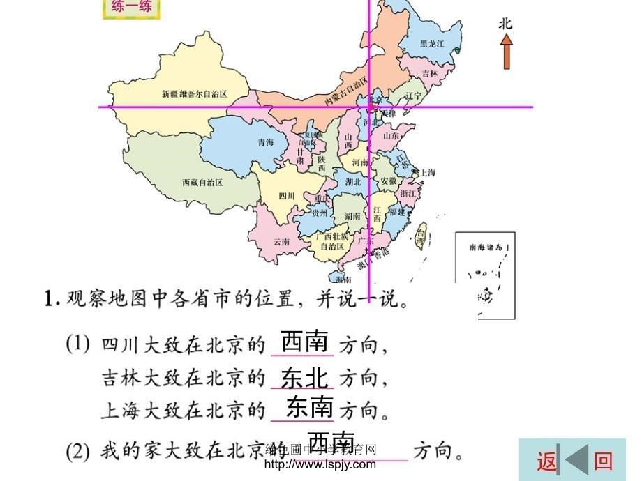 北师大版小学二年级下册数学《辨认方向》课件PPT8_第5页