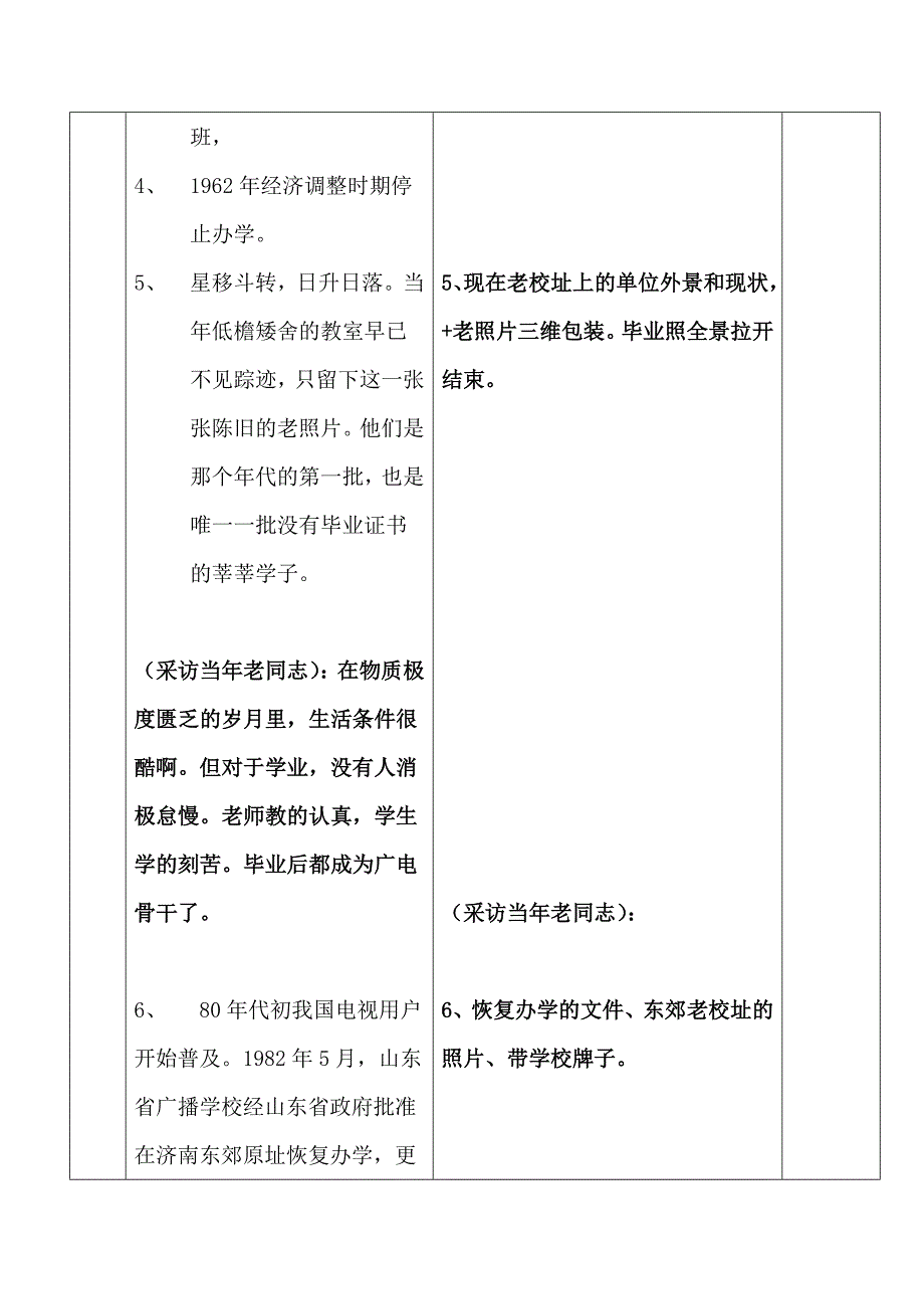 山东传媒职业学院五十周年校庆专题片分镜_第3页