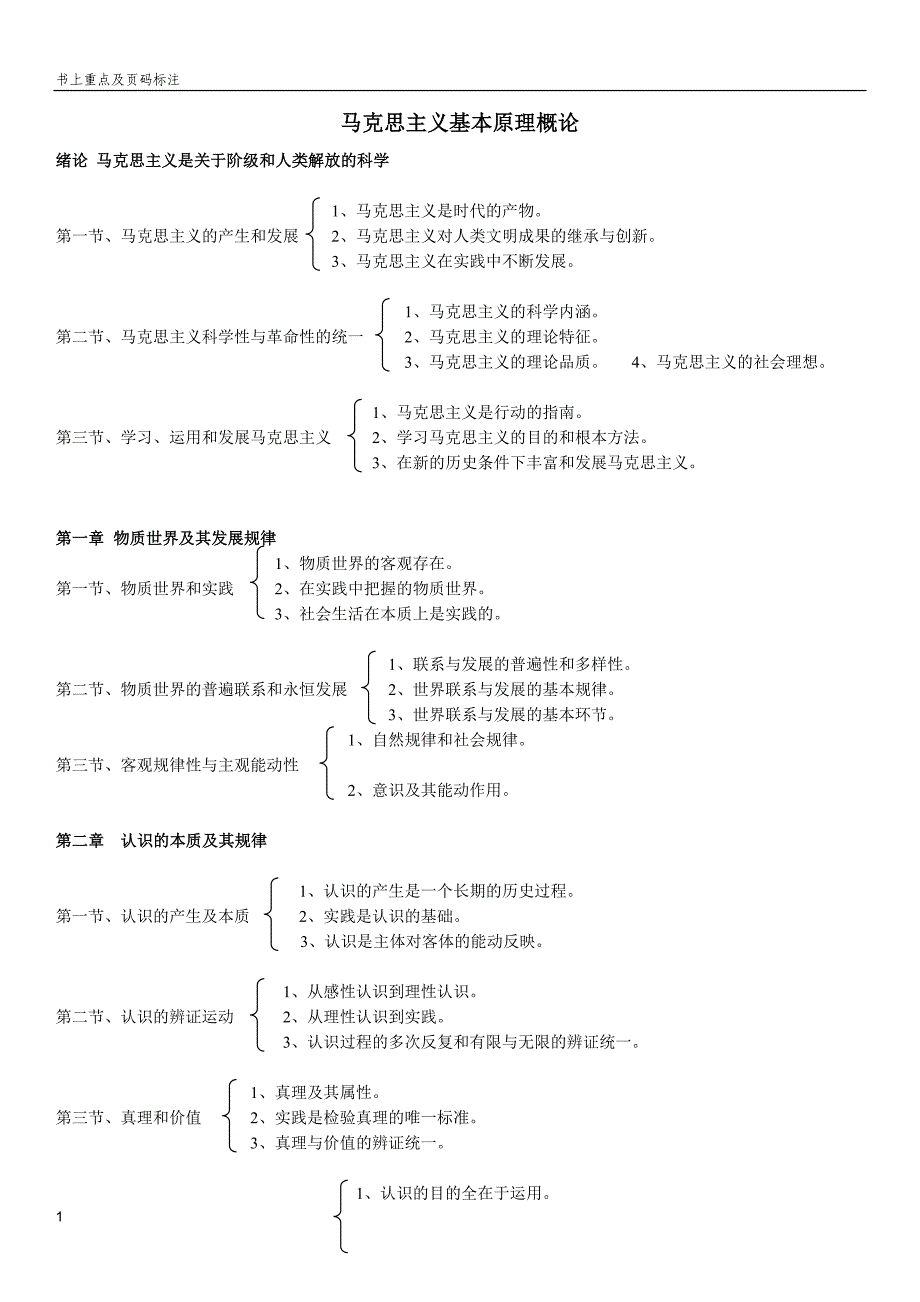 马原哲学部分书上重点及页码标注_第1页