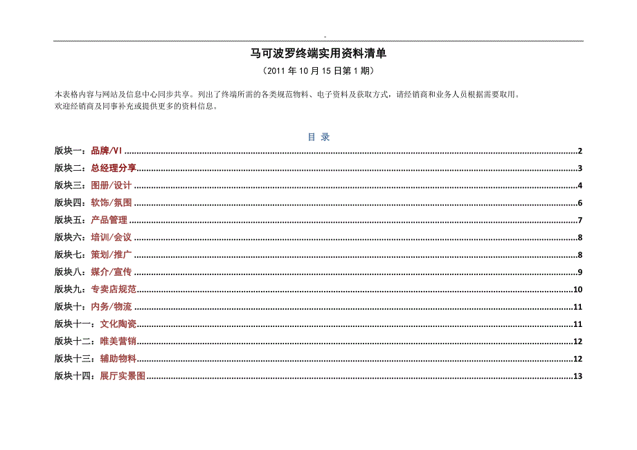 马可波罗终端实用资料清单_第1页