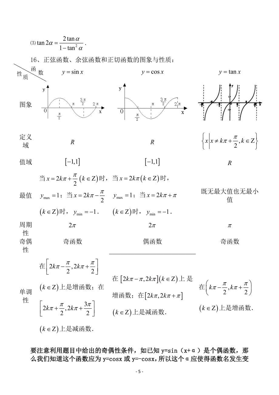 管培祥高一数学必修4知识点_第5页