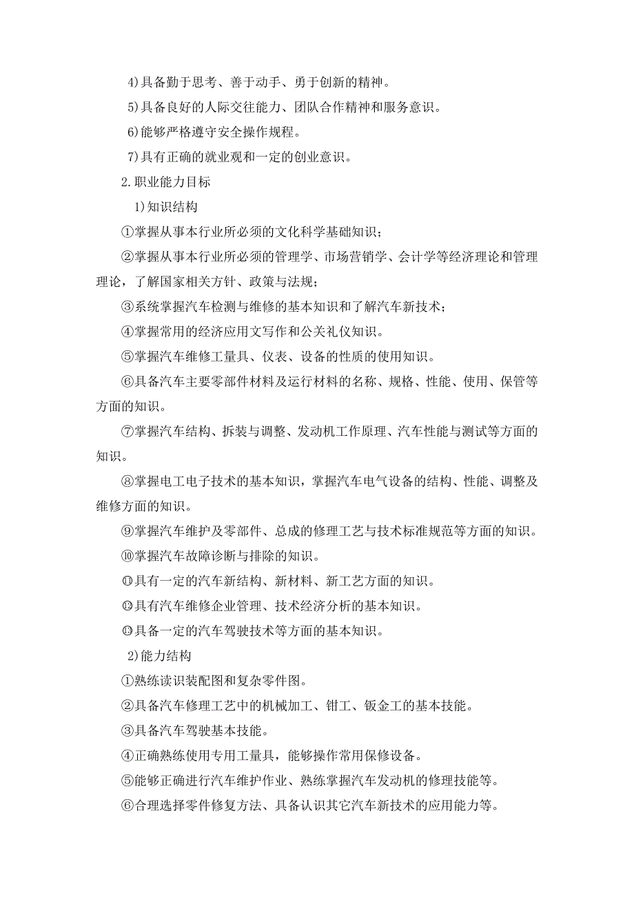 2013级汽车运用与维修专业人才培养方案_第2页