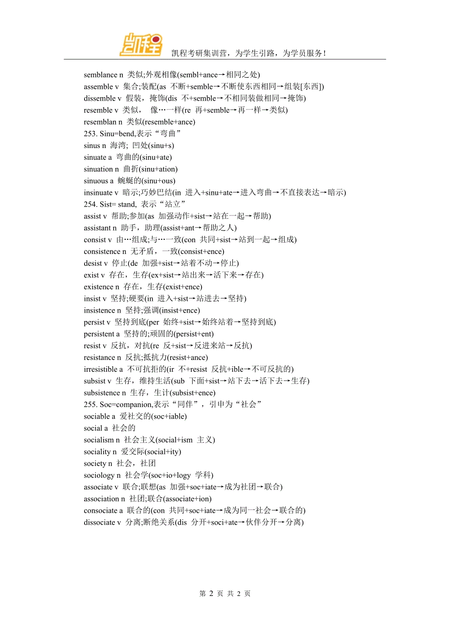 2017考研英语词汇记忆：实用词根词缀(61)_第2页