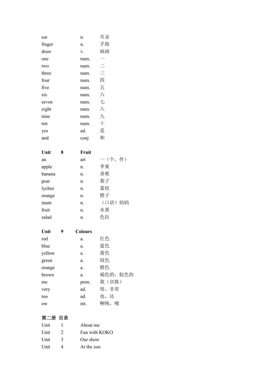 深圳朗文小学英语单词表PrimaryEnglishForChina(1到12册)_第3页