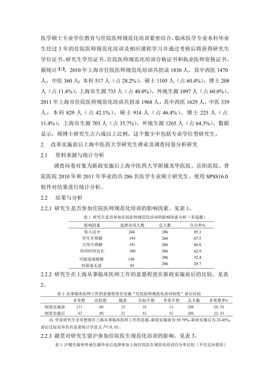 上海市住院医师规范化培训体制改革的调查研究与思考_第3页