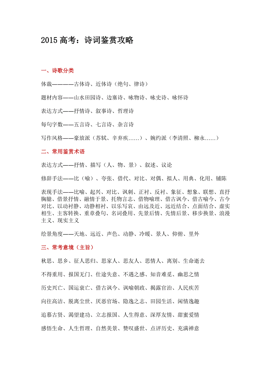 2015高考：诗词鉴赏攻略素材_第1页