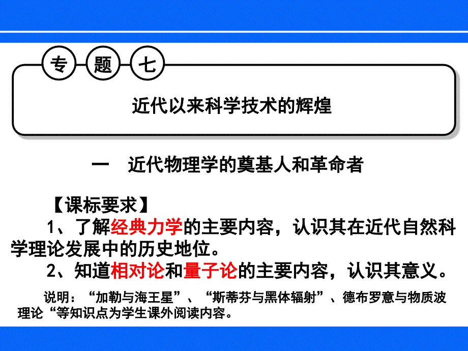 人民版高考一轮复习必修三专题七近代以来科学技术的辉煌_第2页