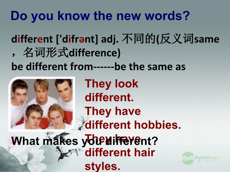 七年英语上册 Unit 3 Body Parts and Feelings Lesson 18 We All Look Different!精美课件 (新版)冀教版_第4页