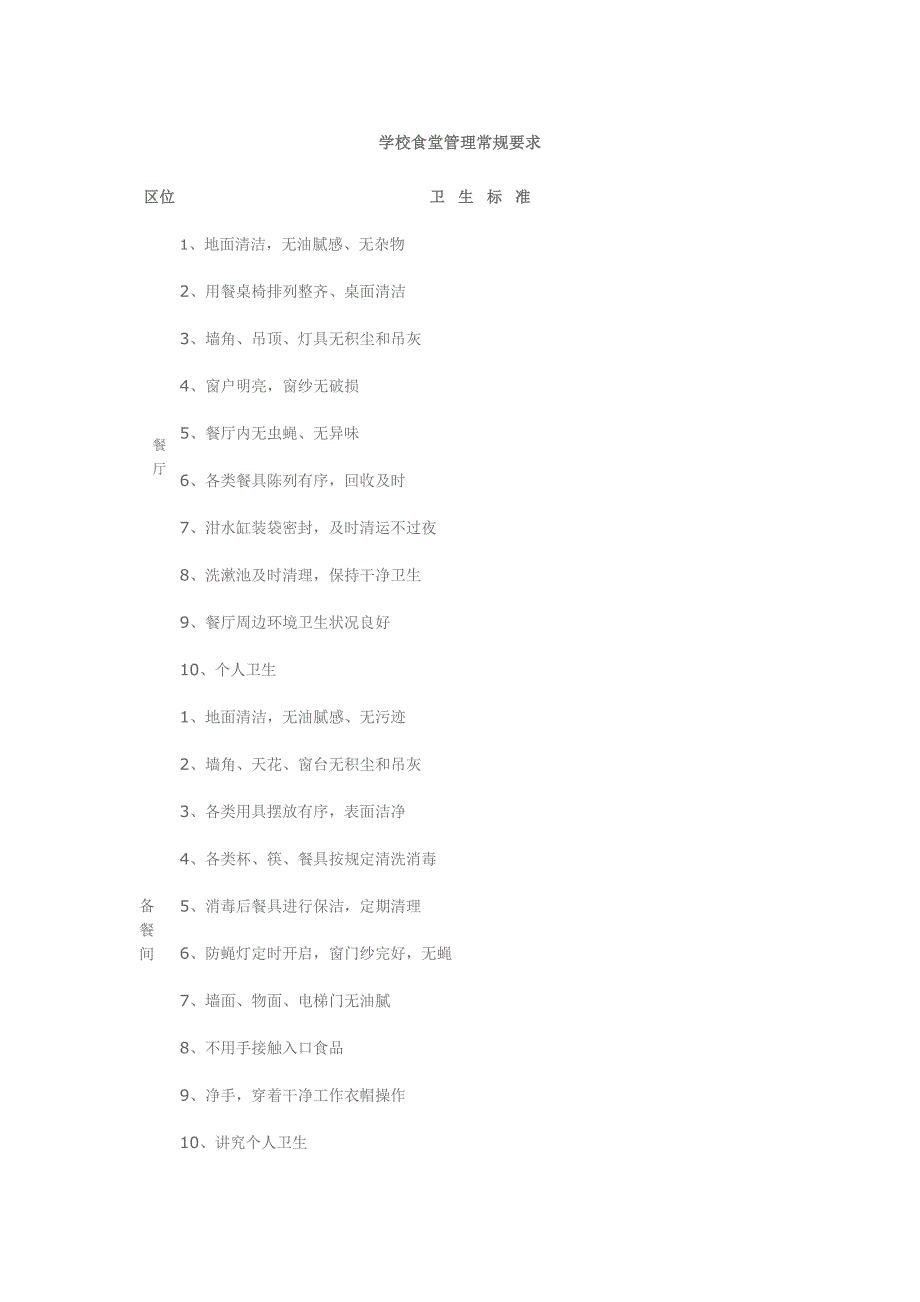 学校食堂管理常规要求_第1页