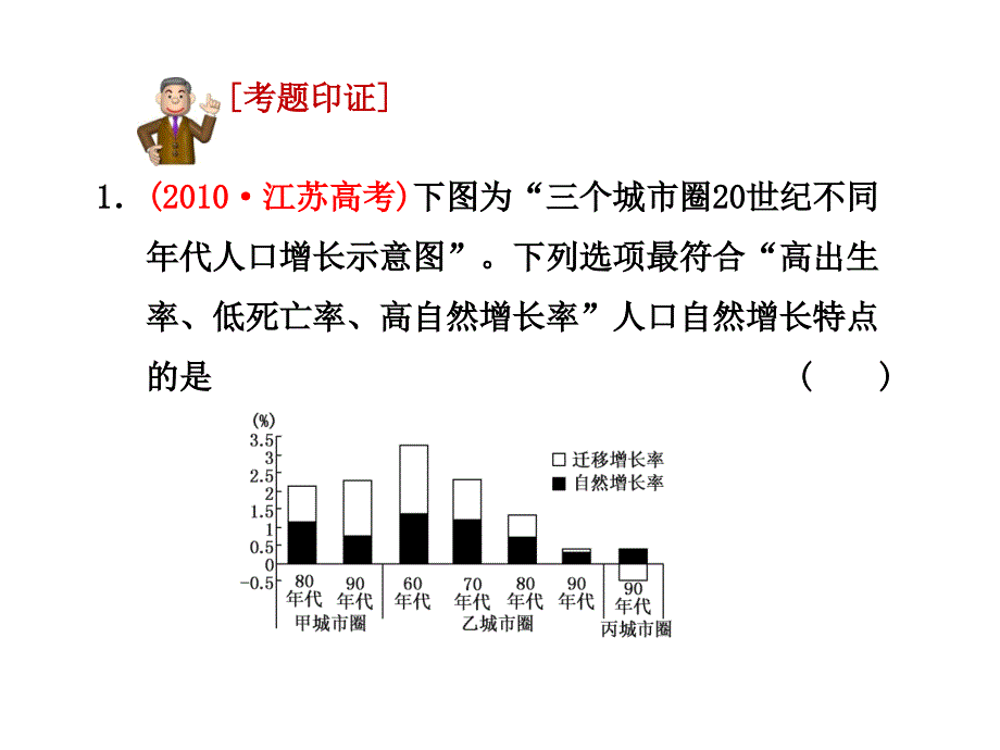 【三维设计】2014届高考地理人教版一轮复习课件：第六章 人口的变化 三年高考_第2页