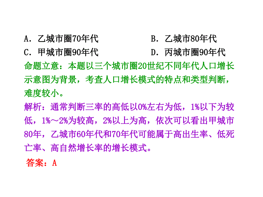 【三维设计】2014届高考地理人教版一轮复习课件：第六章 人口的变化 三年高考_第3页