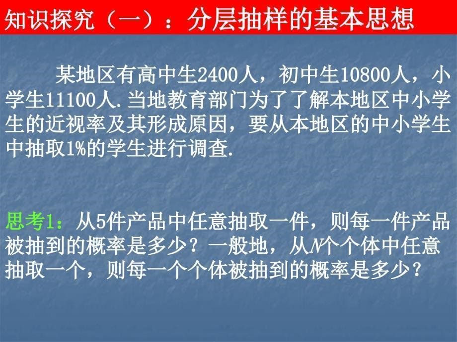 【数学】2.1.3 分层抽样 课件2(人教A版必修3)_第5页