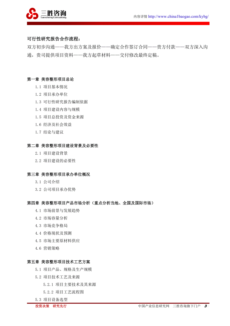 美容整形项目可行性研究报告编制大纲_第3页