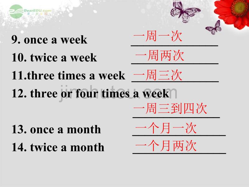 2013年八年级英语上册 Unit 2 How often do you exercise Section A 2d课件 （新版）人教新目标版_第3页