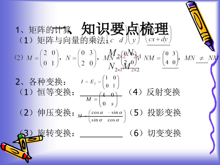 《矩阵专题复习》(新人教A版选修4-2)52339_第2页