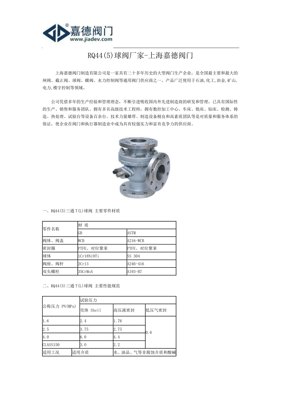 RQ44球阀厂家-上海嘉德阀门_第1页