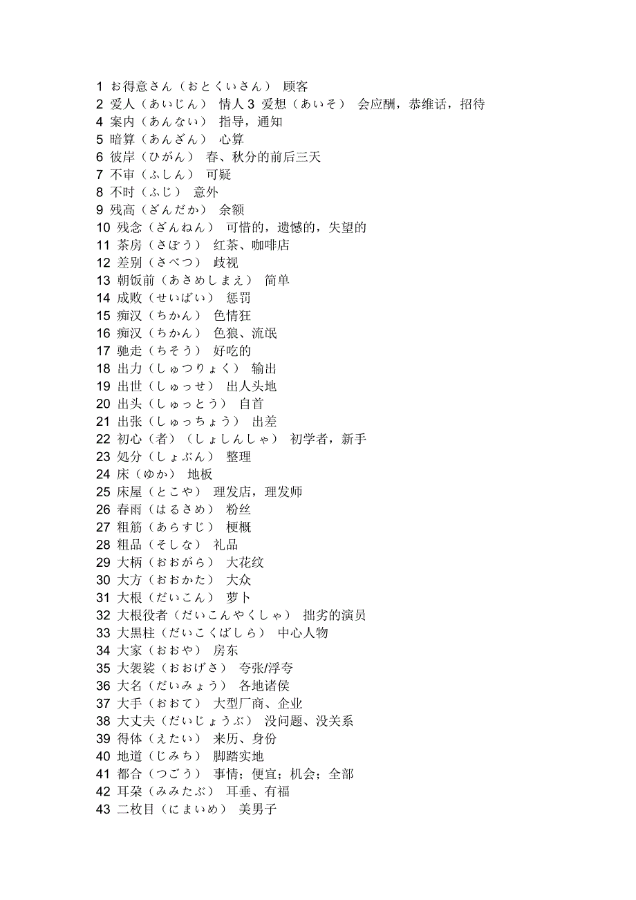 与汉字同形不同义的日语词汇_第1页