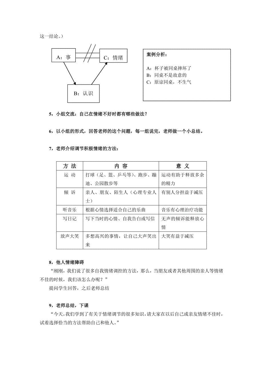 心理课教案设计--试着微笑(情绪调控)_第2页