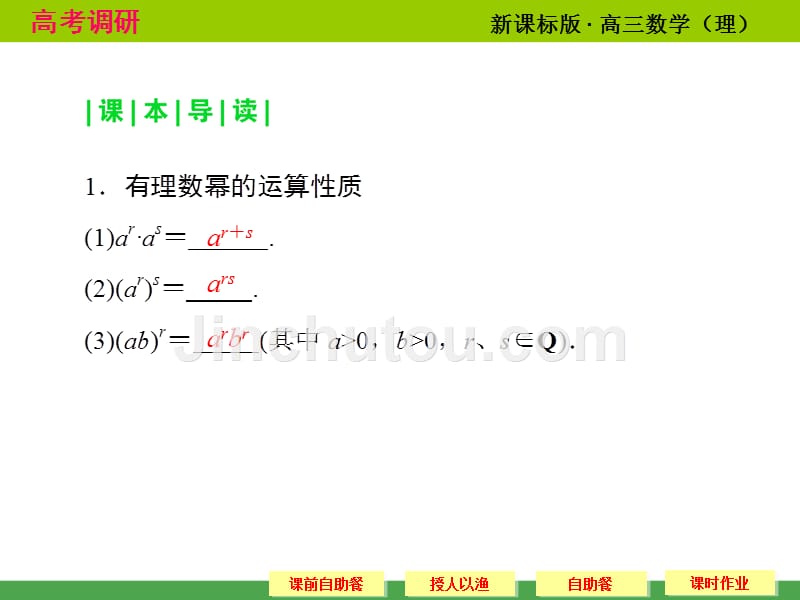 《高考调研》2015届高考数学总复习(人教新课标理科)配套课件：2-6 指数函数(共50张PPT)_第5页