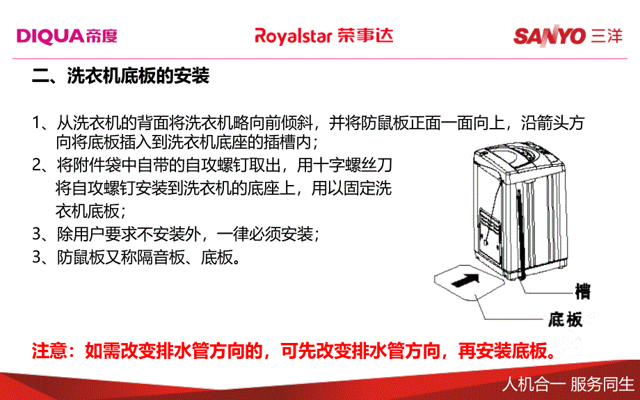 顾客服务部系列培训教材8：全自动洗衣机安装规范_第3页